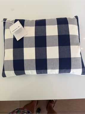 Navy and White Buffalo Check Decorative Pillow - Hill House